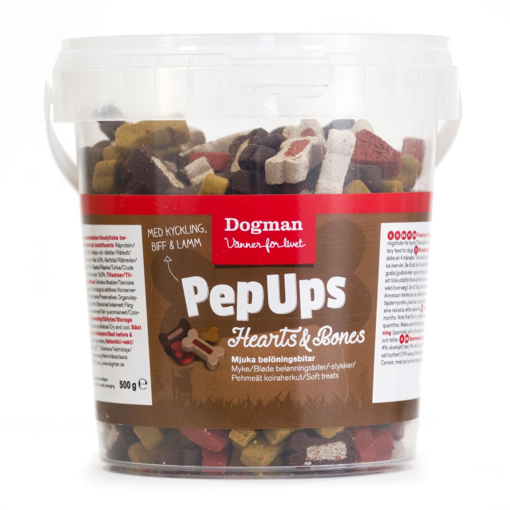 DOGMAN PEP UPS HEARTS O BONES MIX500G DOGMAN PEP UPS HEARTS O BONES MIX500G