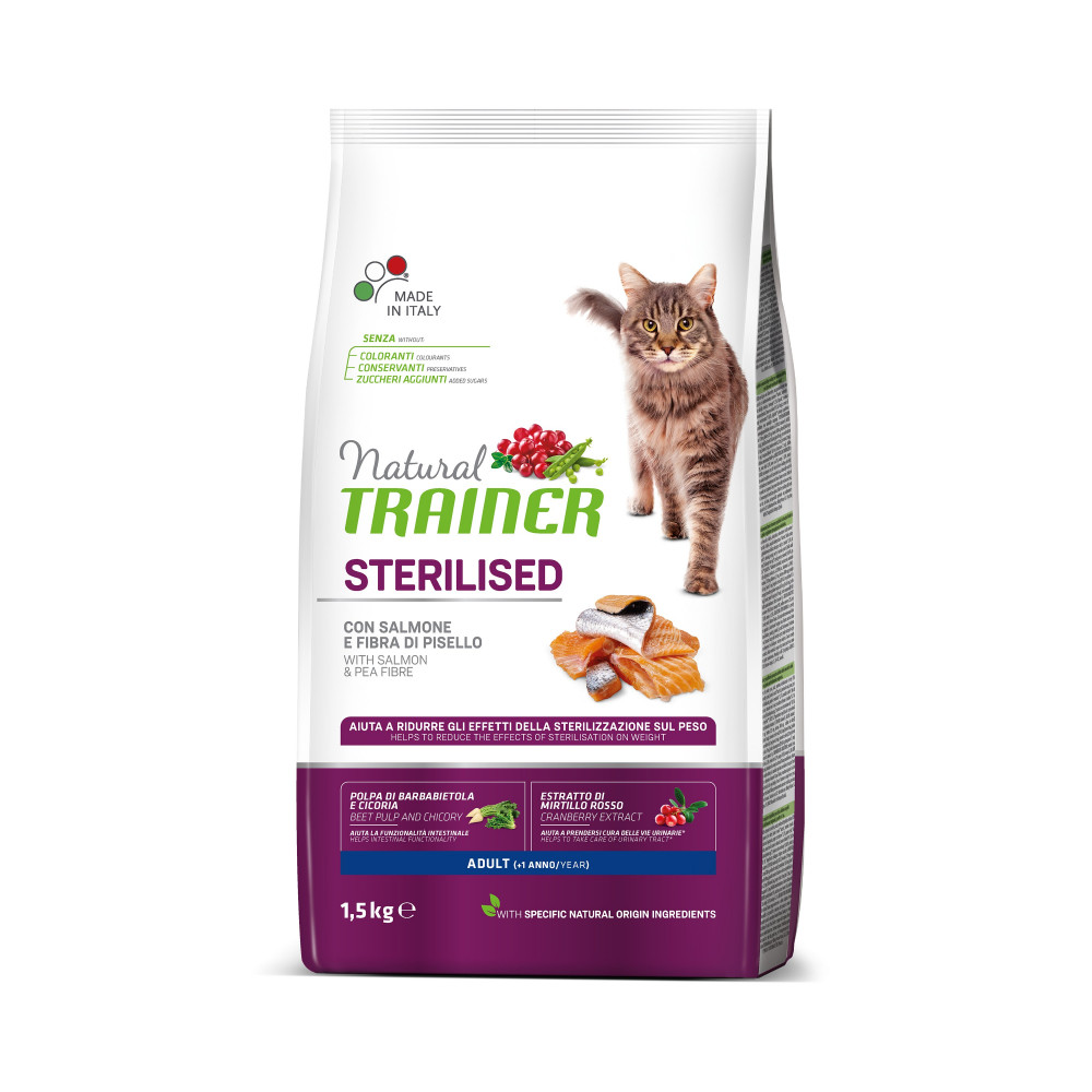 TRAINER NATURAL CAT STERILISED SALMON 1,5 KG TRAINER NATURAL CAT STERILISED SALMON 1,5 KG