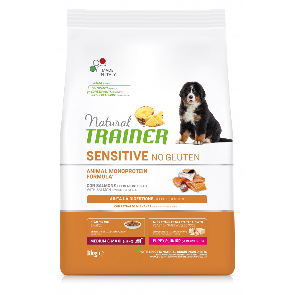 TRAINER SENSITIVE NO GLUTEN PUPPY&JUNIOR M/M SALMON 3 kg