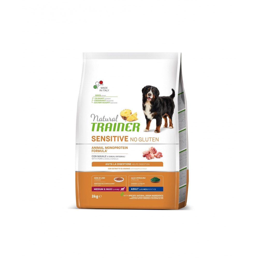 TRAINER SENSITIVE NO GLUTEN ADULT M/M PORK 3 kg TRAINER SENSITIVE NO GLUTEN ADULT M/M PORK 3 kg