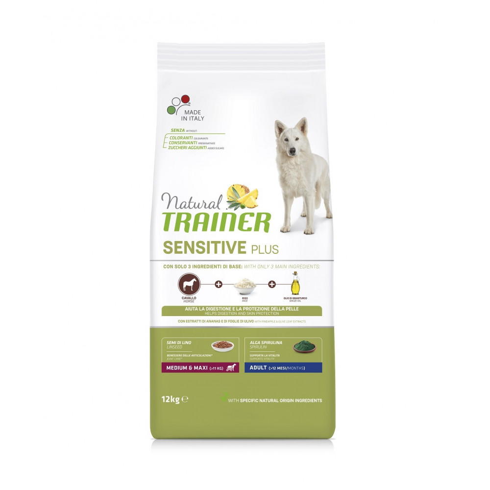TRAINER SENSITIVE PLUS NO GLUTEN ADULT M/M HORSE 12 kg TRAINER SENSITIVE PLUS NO GLUTEN ADULT M/M HORSE 12 kg
