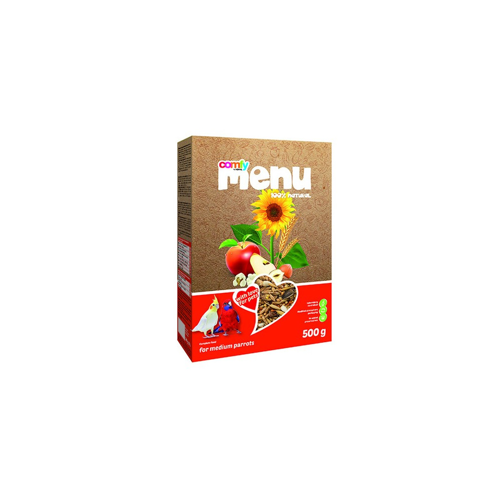 COMFY MENU POKARM DLA ŚREDNICH PAPUG 500 g COMFY MENU POKARM DLA ŚREDNICH PAPUG 500 g