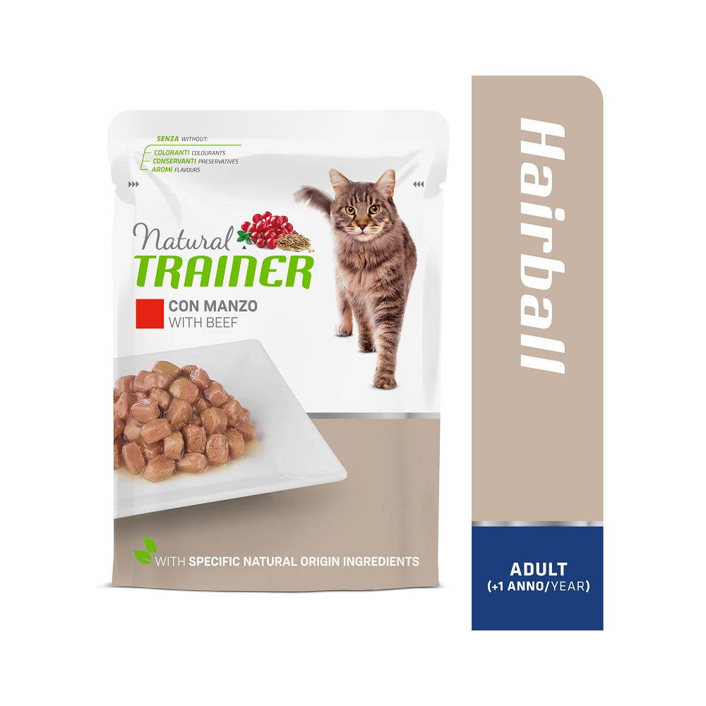 TRAINER CAT ADULT HAIRBALL WITH BEEF 85 g