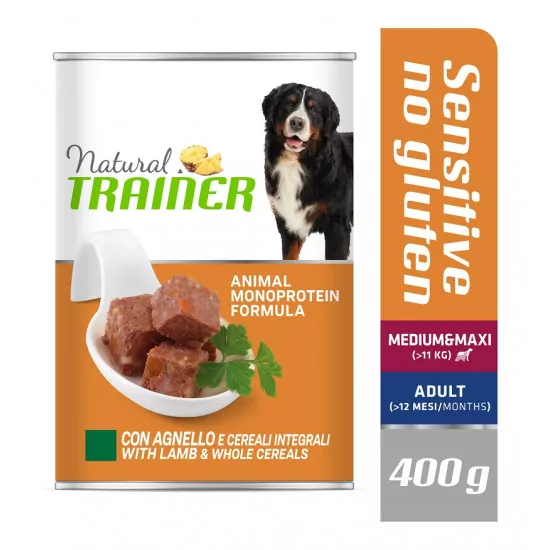 TRAINER DOG SENSITIVE NO GLUTEN MEDIUM&MAXI LAMB&WHOLE CEREALS 400 g
