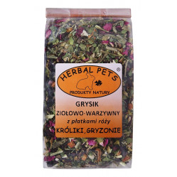 HERBAL PETS GRYSIK ZIOŁOWO-WARZYWNY Z PŁATKAMI RÓŻ 100G