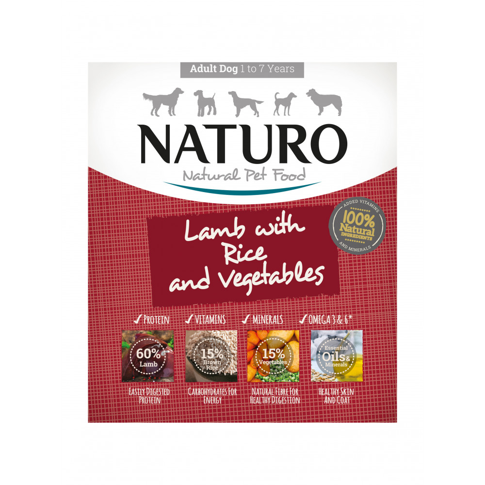 NATURO JAGNIĘCINA,RYŻ&WARZYWA PIES 400G NATURO JAGNIĘCINA,RYŻ&WARZYWA PIES 400G