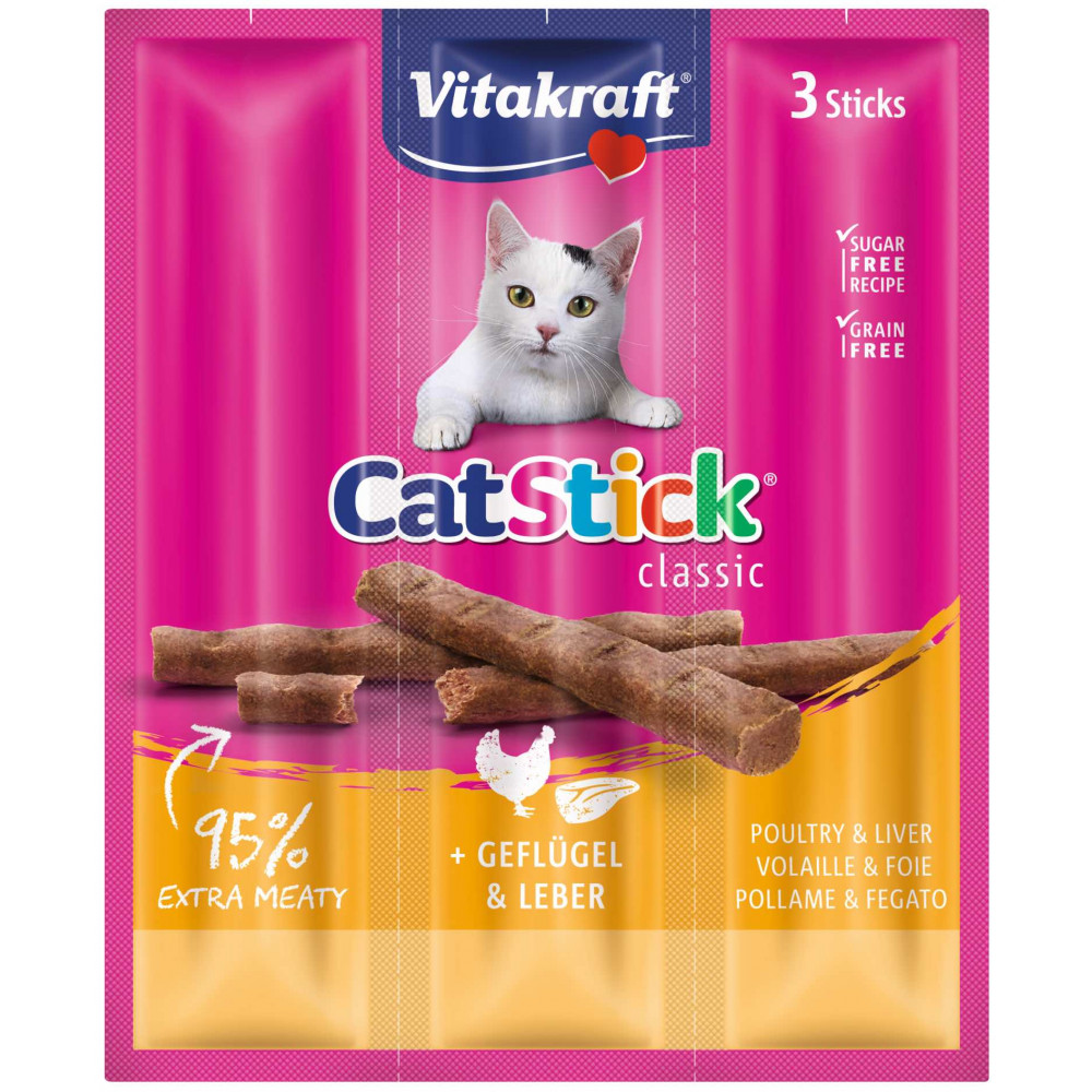 VITAKRAFT CAT STICK MINI DRÓB-WĄTRÓBKA 3 SZT VITAKRAFT CAT STICK MINI DRÓB-WĄTRÓBKA 3 SZT
