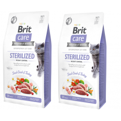 BRIT CARE CAT GRAIN-FREE STERILIZED WEIGHT CONTROL 2 x 7KG