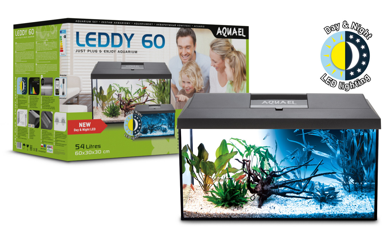 AQUAEL ZESTAW AKWARIOWY LEDDY 60 CZARNY D&N 2.0
