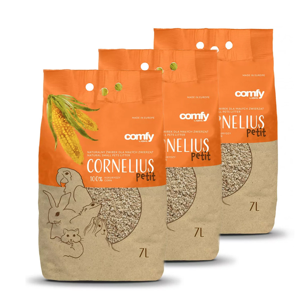 ŻWIREK KUKURYDZIANY COMFY CORNELIUS PETIT NATURAL 7L x 3 SZT ŻWIREK KUKURYDZIANY COMFY CORNELIUS PETIT NATURAL 7L x 3 SZT