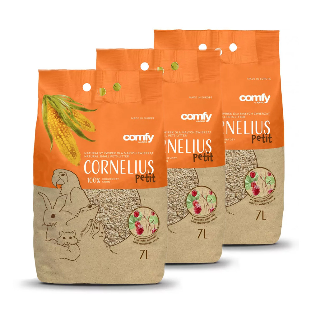 ŻWIREK KUKURYDZIANY COMFY CORNELIUS POZIOMKA 7L x 3 SZT ŻWIREK KUKURYDZIANY COMFY CORNELIUS POZIOMKA 7L x 3 SZT