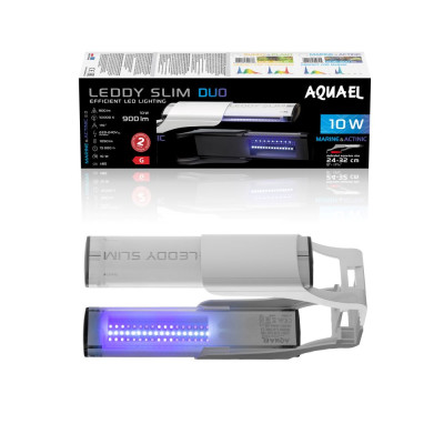 AQUAEL LEDDY SLIM DUO 10W MARINE&ACTINIC BIAŁA 2.0