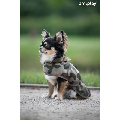 AMIPLAY PELERYNKA PRZECIWDESZCZOWA BRISTOL 23 CM CHIHUAHUA CZERWONY