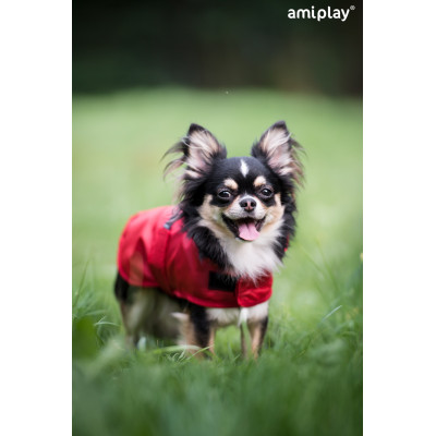 AMIPLAY PELERYNKA PRZECIWDESZCZOWA BRISTOL 23 CM CHIHUAHUA CZERWONY