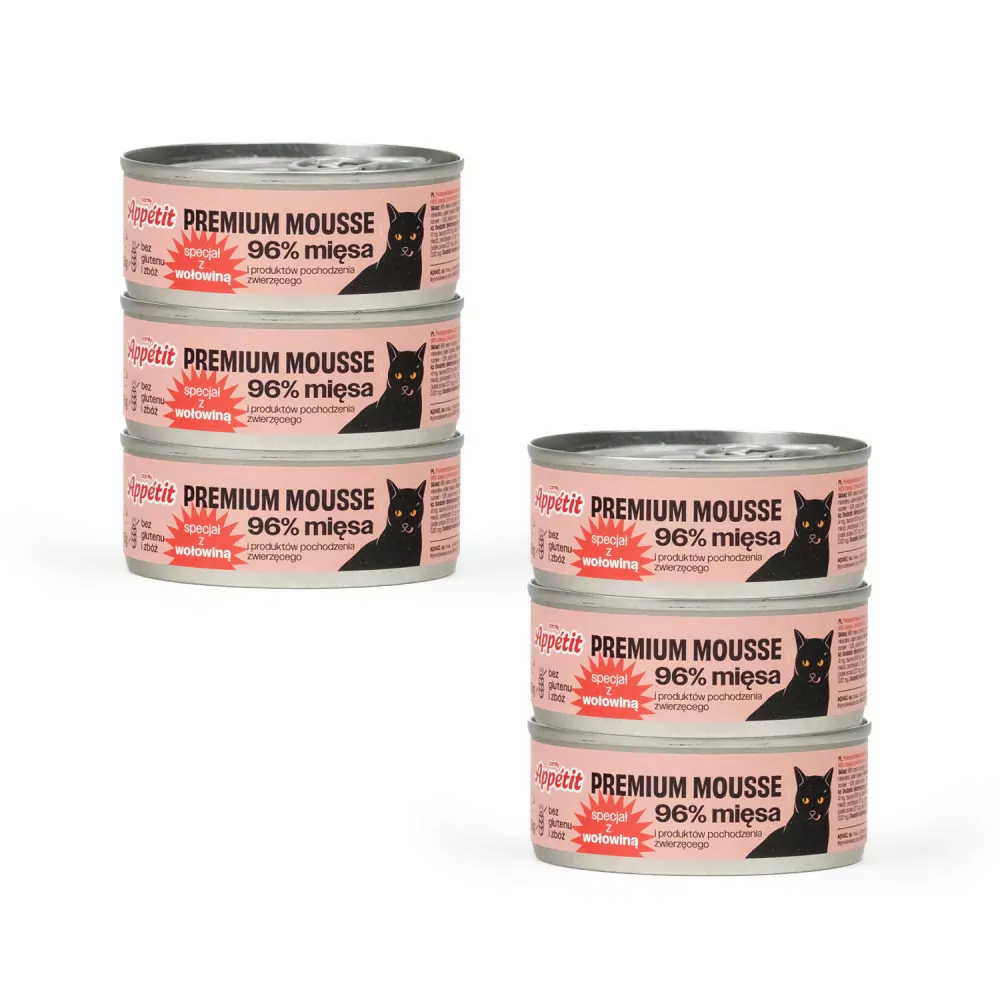 MOKRA KARMA COMFY APPETIT PREMIUM MOUSSE WOŁOWINA 6X85G MOKRA KARMA COMFY APPETIT PREMIUM MOUSSE WOŁOWINA 6X85G