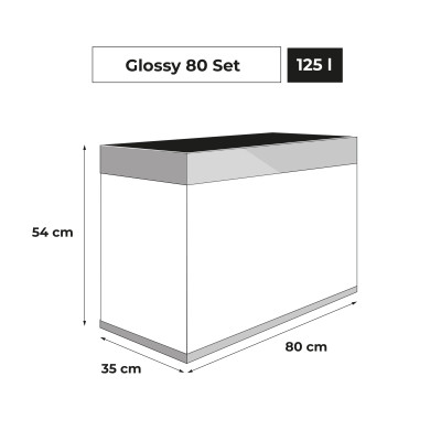 AQUAEL ZESTAW AKWARIOWY GLOSSY ST 80 D&N SZARY