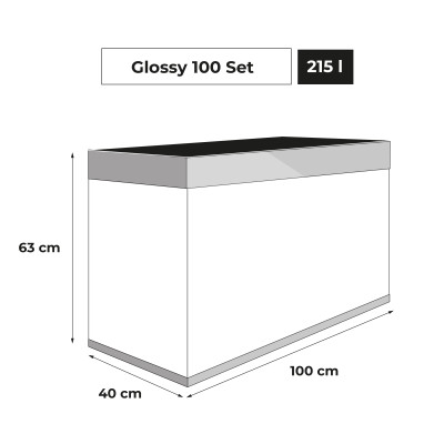 AQUAEL ZESTAW AKWARIOWY GLOSSY ST 100 D&N SZARY