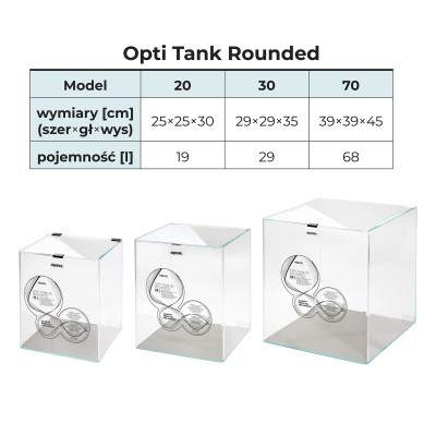 AQUAEL OPTI TANK ROUNDED 20 BIAŁY