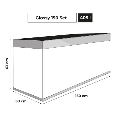 AQUAEL ZESTAW AKWARIOWY GLOSSY ST 150 D&N SZARY