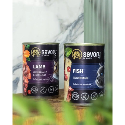 SAVORY PASZTET Z JAGNIĘCINĄ DLA KOTÓW STERYLIZOWANYCH 200 G