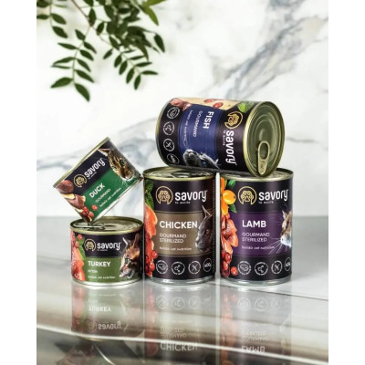 SAVORY PASZTET Z JAGNIĘCINĄ DLA KOTÓW STERYLIZOWANYCH 200 G