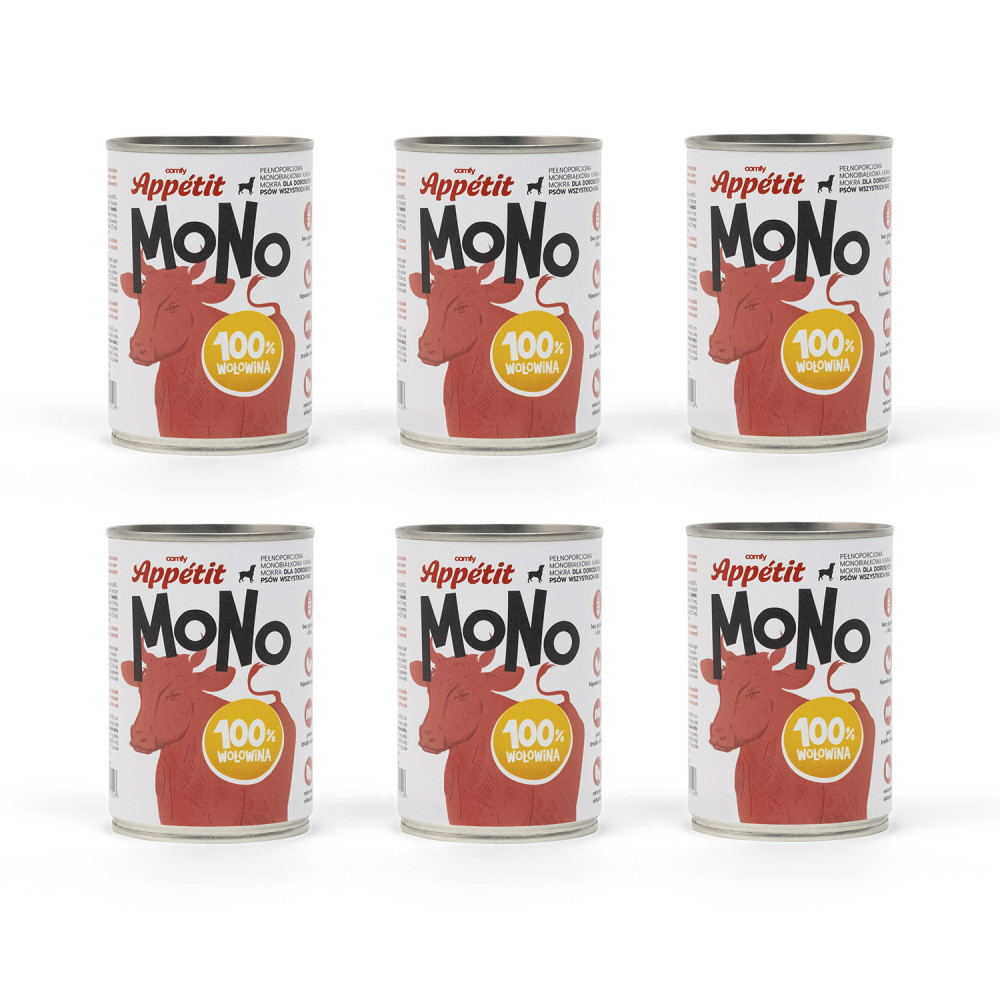 PAKIET COMFY APPETIT MONO WOŁOWINA 6X400G PAKIET COMFY APPETIT MONO WOŁOWINA 6X400G
