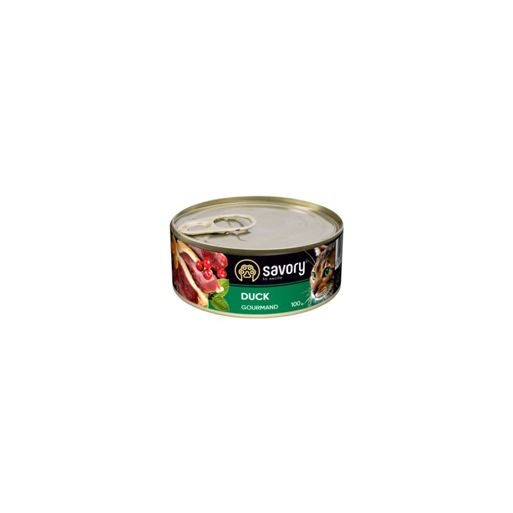 SAVORY PASZTET Z KACZKĄ DLA WYBREDNYCH KOTÓW 100G SAVORY PASZTET Z KACZKĄ DLA WYBREDNYCH KOTÓW 100G