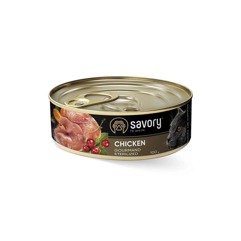 SAVORY PASZTET Z KURCZAKIEM DLA KOTÓW STERYLIZOWANYCH 100G SAVORY PASZTET Z KURCZAKIEM DLA KOTÓW STERYLIZOWANYCH 100G