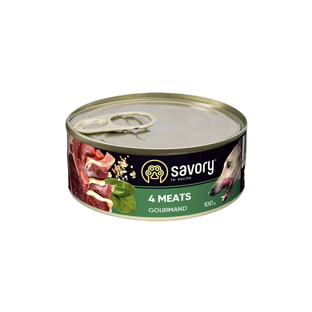 SAVORY PASZTET 4 MIĘSA DLA WYBREDNYCH PSÓW WSZYSTKICH RAS 100G SAVORY PASZTET 4 MIĘSA DLA WYBREDNYCH PSÓW WSZYSTKICH RAS 100G