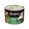 SAVORY KARMA MOKRA O SMAKU 4 MIĘS DLA WYBREDNYCH PSÓW WSZYSTKICH RAS 200 G