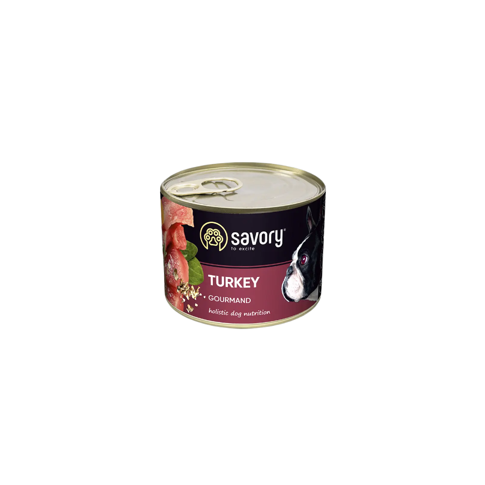 SAVORY KARMA MOKRA Z INDYKIEM DLA WYBREDNYCH PSÓW WSZYSTKICH RAS 200 G SAVORY KARMA MOKRA Z INDYKIEM DLA WYBREDNYCH PSÓW WSZYSTKICH RAS 200 G