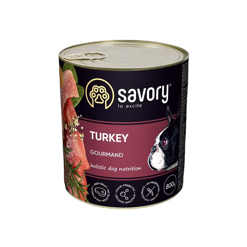 SAVORY KARMA MOKRA Z INDYKIEM DLA WYBREDNYCH PSÓW WSZYSTKICH RAS 800 G SAVORY KARMA MOKRA Z INDYKIEM DLA WYBREDNYCH PSÓW WSZYSTKICH RAS 800 G