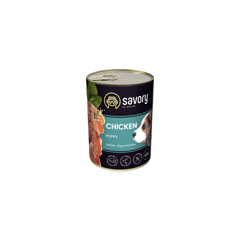 SAVORY KARMA MOKRA Z KURCZAKIEM DLA SZCZENIĄT WSZYSTKICH RAS OD 3 MIESIĄCA ŻYCIA 400 G SAVORY KARMA MOKRA Z KURCZAKIEM DLA SZCZENIĄT WSZYSTKICH RAS OD 3 MIESIĄCA ŻYCIA 400 G