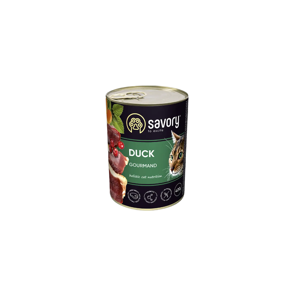 SAVORY PASZTET Z KACZKĄ DLA WYBREDNYCH KOTÓW 400 G SAVORY PASZTET Z KACZKĄ DLA WYBREDNYCH KOTÓW 400 G