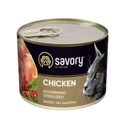 SAVORY PASZTET Z KURCZAKIEM DLA KOTÓW STERYLIZOWANYCH 200 G