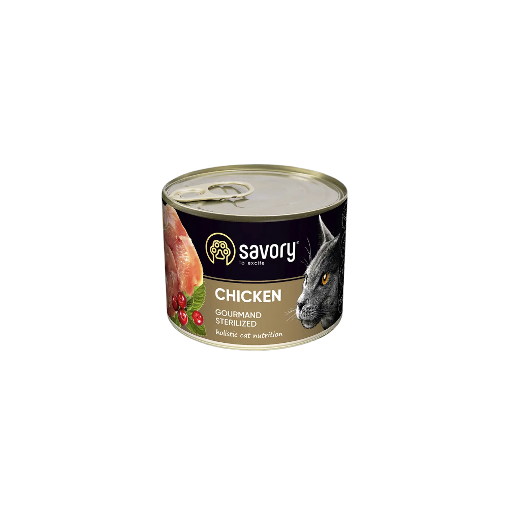 SAVORY PASZTET Z KURCZAKIEM DLA KOTÓW STERYLIZOWANYCH 200 G