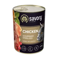 SAVORY PASZTET Z KURCZAKIEM DLA KOTÓW STERYLIZOWANYCH 400 G