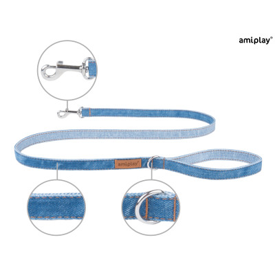 AMIPLAY SMYCZ DENIM S 140cm NIEBIESKI