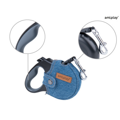 AMIPLAY DENIM SMYCZ AUTOMATYCZNA Z OBUDOWĄ L NIEBIESKI