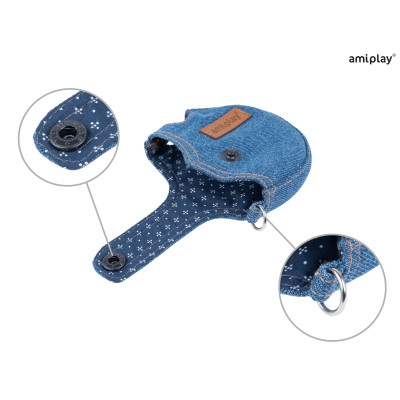 AMIPLAY DENIM SMYCZ AUTOMATYCZNA Z OBUDOWĄ L NIEBIESKI