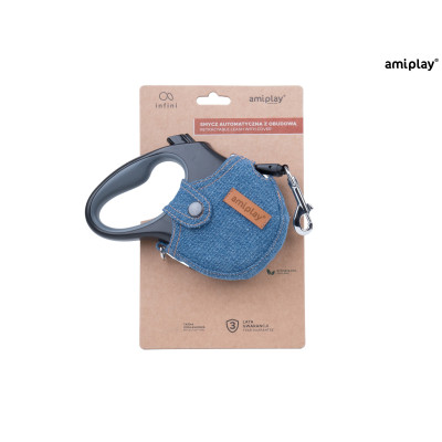 AMIPLAY DENIM SMYCZ AUTOMATYCZNA Z OBUDOWĄ XL NIEBIESKI