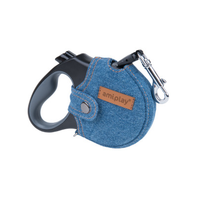 AMIPLAY DENIM SMYCZ AUTOMATYCZNA Z OBUDOWĄ XL NIEBIESKI