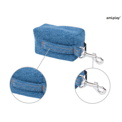 AMIPLAY TOREBKA NA WORKI  NA ODCHODY DENIM NIEBIESKI