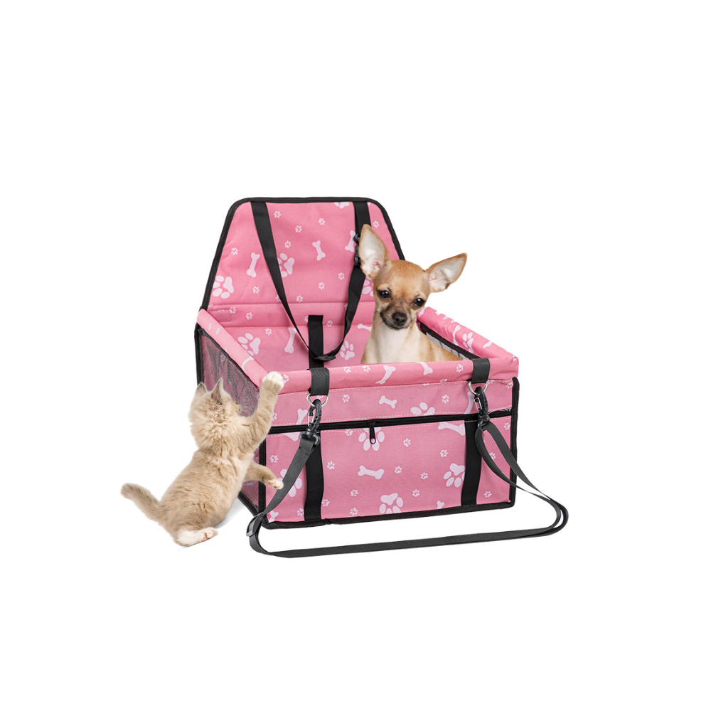 PET INN FOTELIK SAMOCHODOWY RÓŻOWY W ŁAPKI 40x32x21