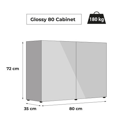 AQUAEL ZESTAW AKWARIOWY GLOSSY ST 80 D&N SZARY + SZAFKA