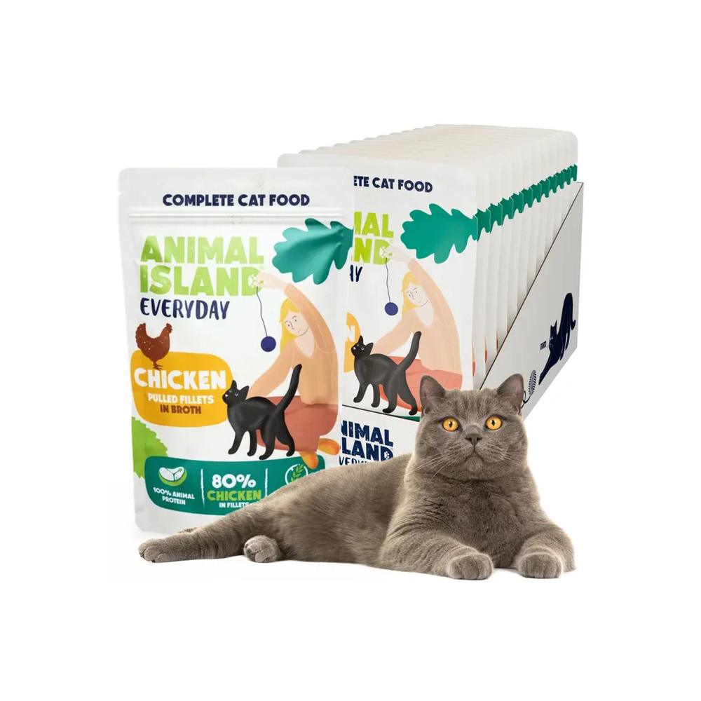 ANIMAL ISLAND SASZETKI DLA KOTA KURCZAK 12X85G