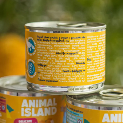 ANIMAL ISLAND MOKRA KARMA DLA KOTA INDYK PRZEPIÓRKA 200G