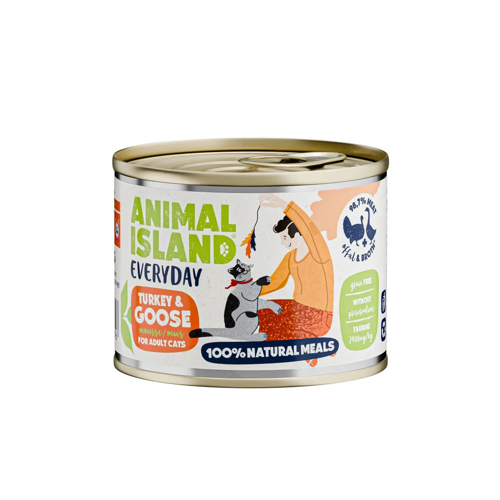 ANIMAL ISLAND MOKRA KARMA DLA KOTA INDYK Z GĘSIĄ EVERYDAY 200G