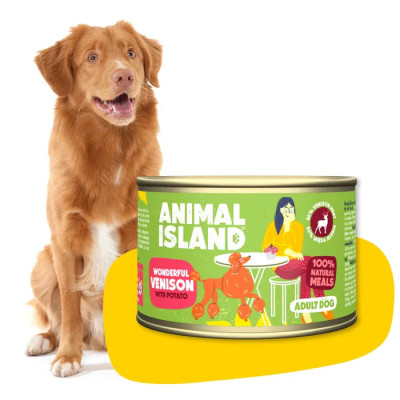 ANIMAL ISLAND MOKRA KARMA DLA PSA JELEŃ Z ZIEMNIAKAMI 400G