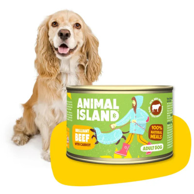 ANIMAL ISLAND MOKRA KARMA DLA PSA WOŁOWINA Z MARCHEWKĄ 410G